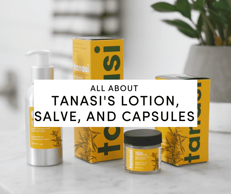 Tanasi's lotion and salve on countertop