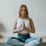 Woman meditating and relaxing
