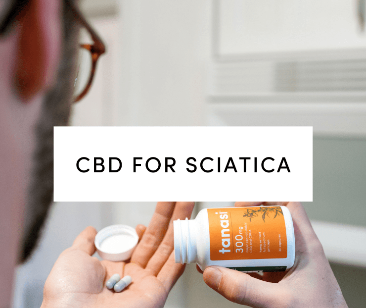 cbd for sciatica pain: man using cbd capsules