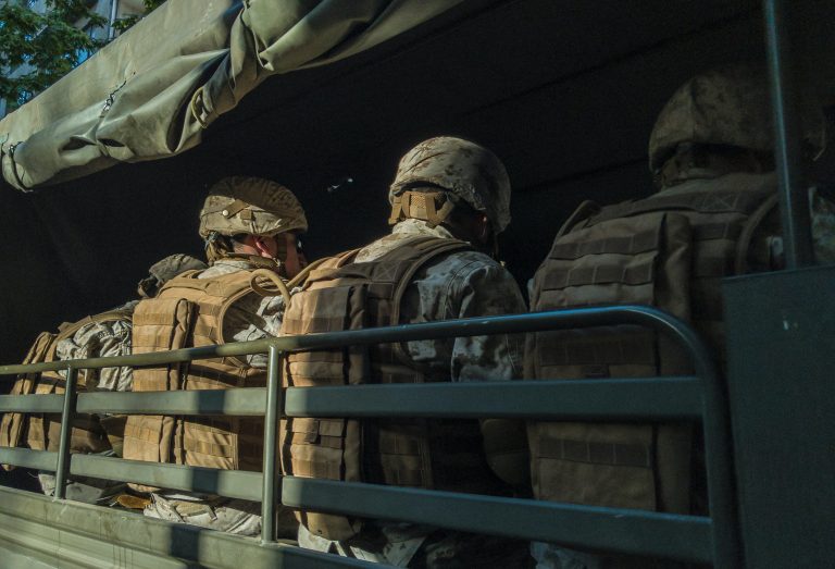 soldiers in military gear